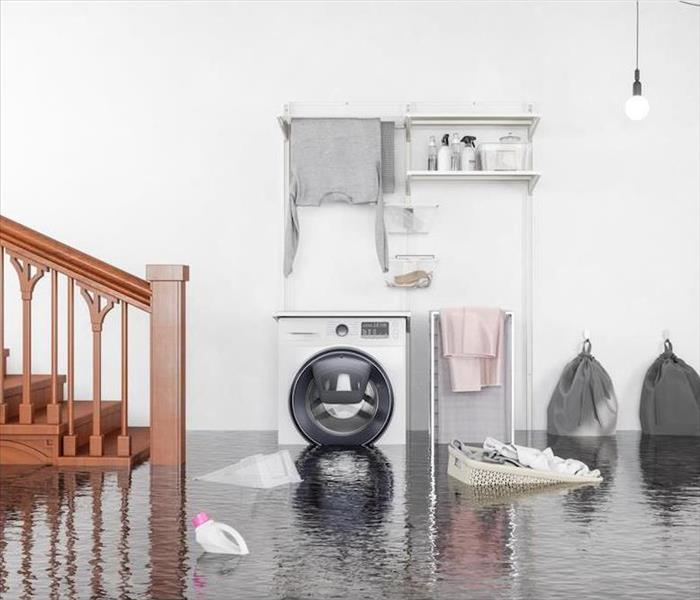 flood damaged laundry room