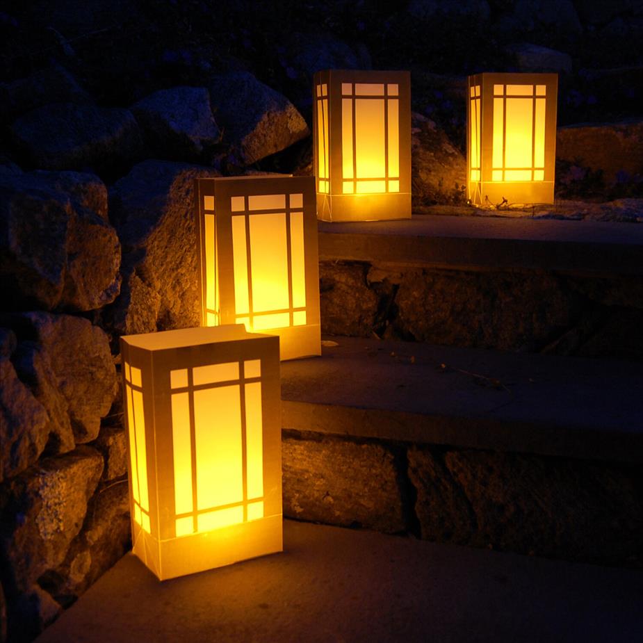 A line of battery operated luminaries