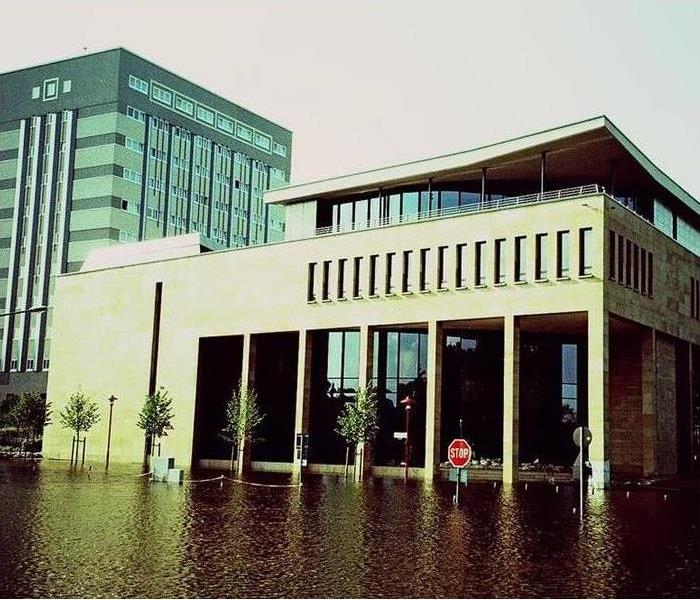 Flooding Outside An Office Building 